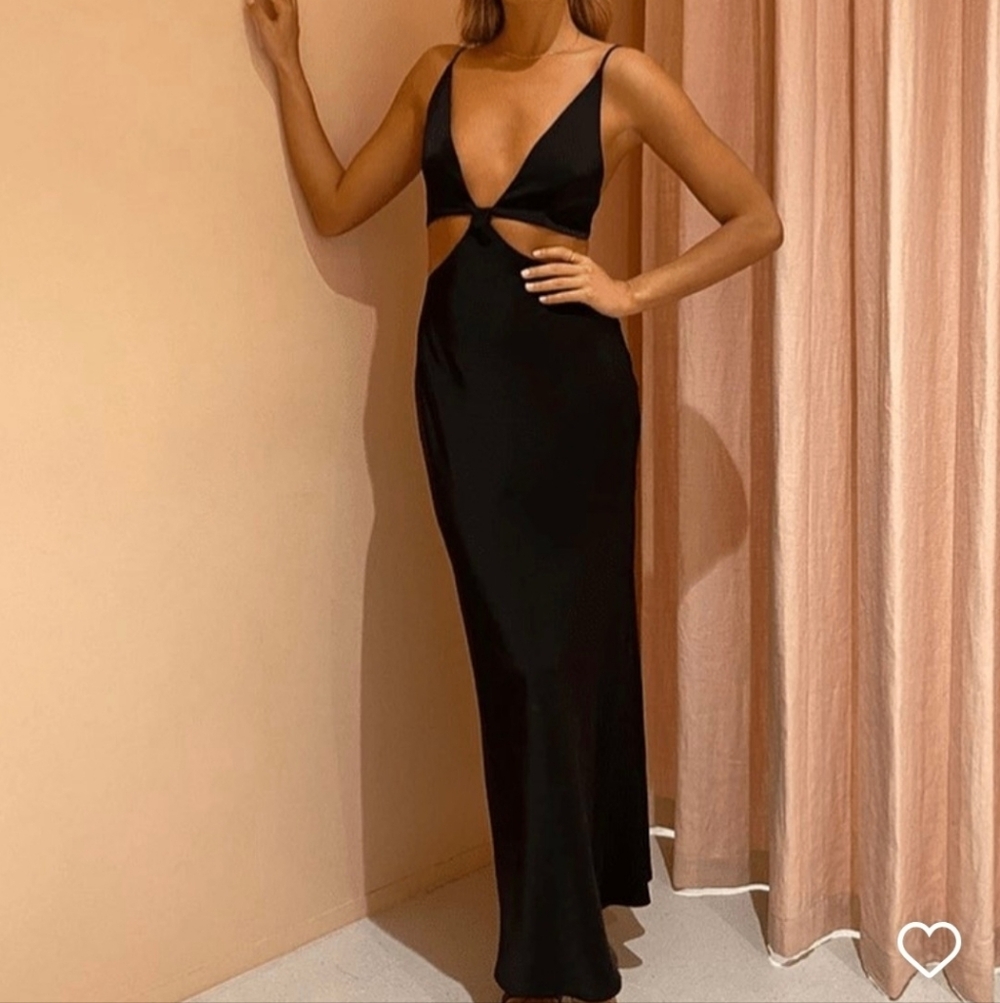 Slinky Black Ciao Bella Maxi Dress 4